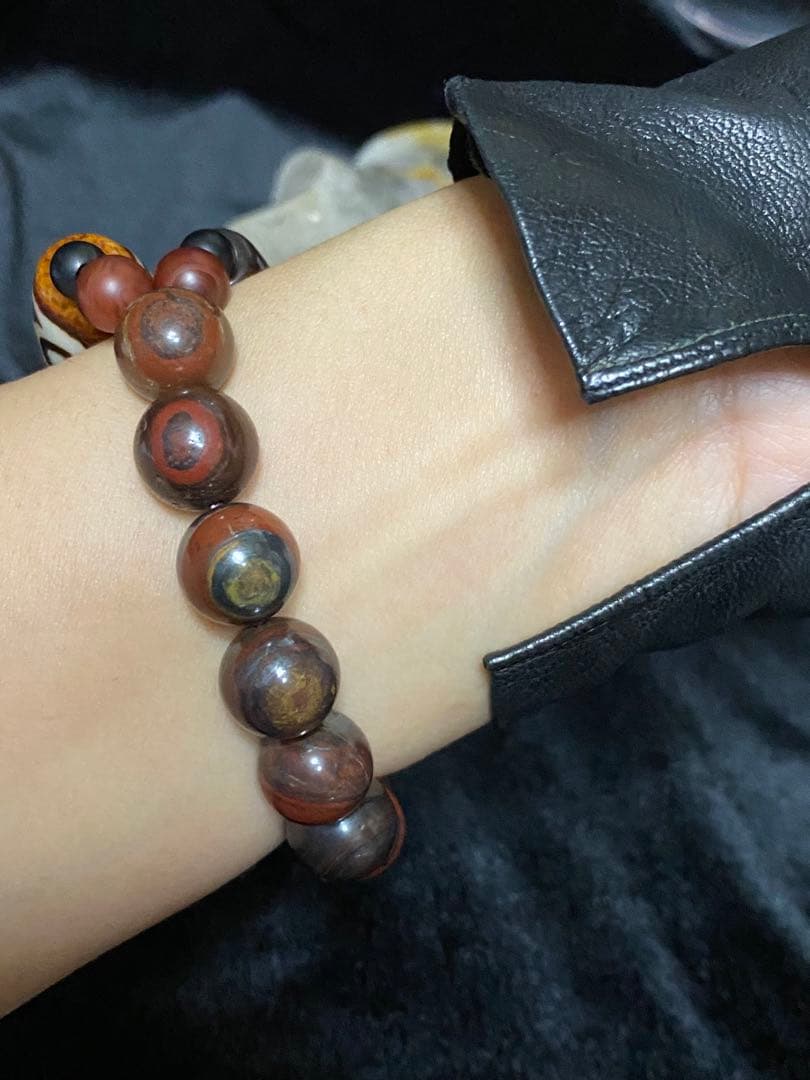 超レア希少上肯西蔵龍紋佛龍眼如意天珠と、六字真言神眼天珠アイアンタイガーアイ♡