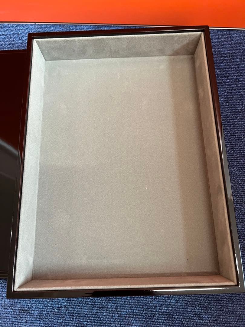 1199 木箱　書類入　小物入　花うさぎ　未使用