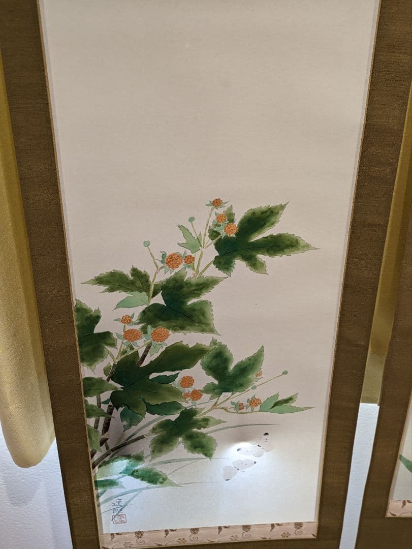 内田逸郎 掛軸4本セット 植物と鳥の絵