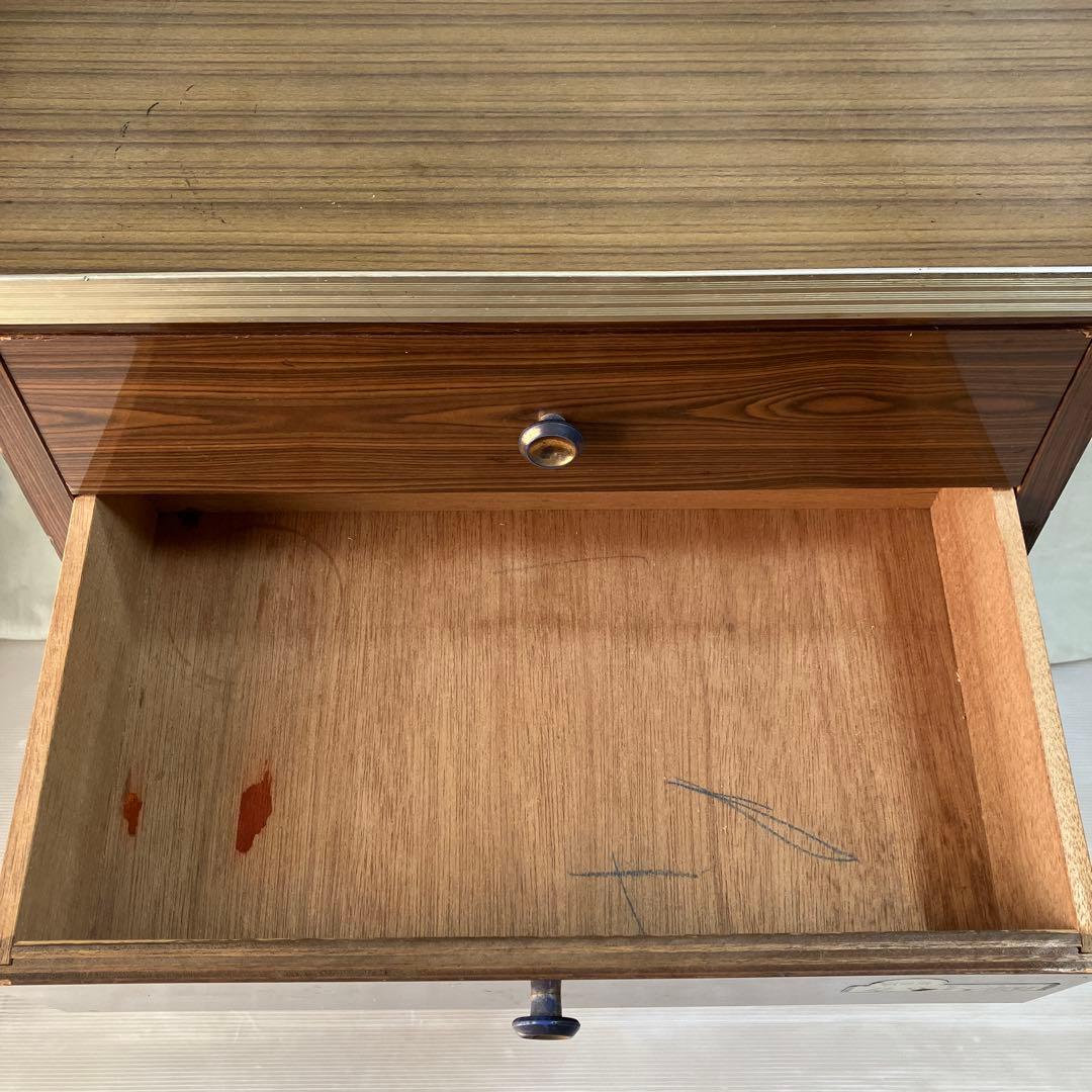 昭和レトロ　ビンテージ　トンボ台　木製木目調　6引き出し　テレビ台　希少