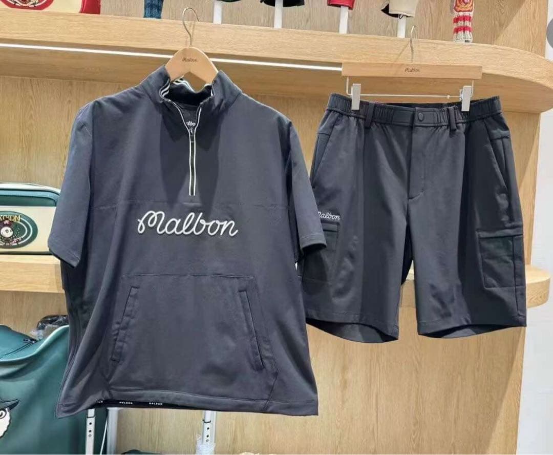 Malbon 黒 シャツとショートパンツセット ゴルフウェア マルボン