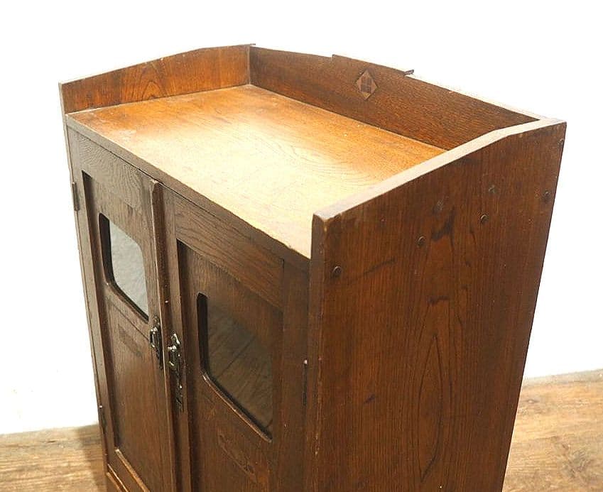 1305　アンティーク　象嵌細工の飾り棚　食器棚　キャビネット　ガラスケース