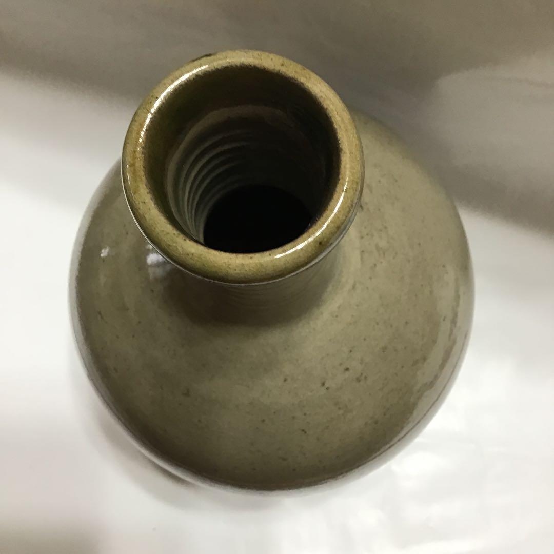 アンティーク 古 大堀相馬焼 首 緑釉 徳利