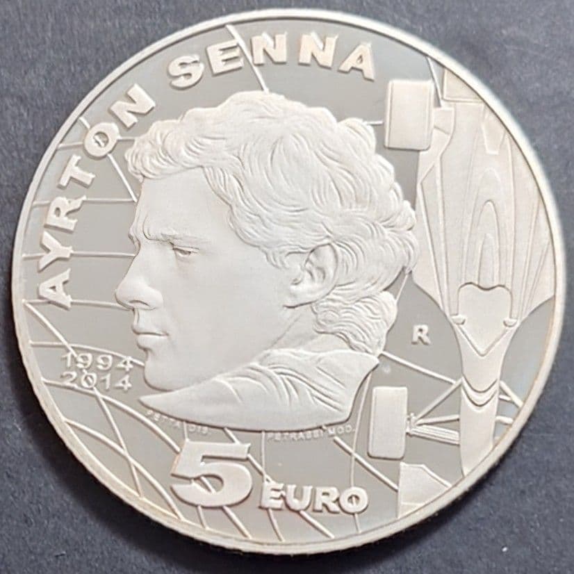 2014年 サンマリノ銀貨 アイルトン・セナ追悼20周記念銀貨 SV925