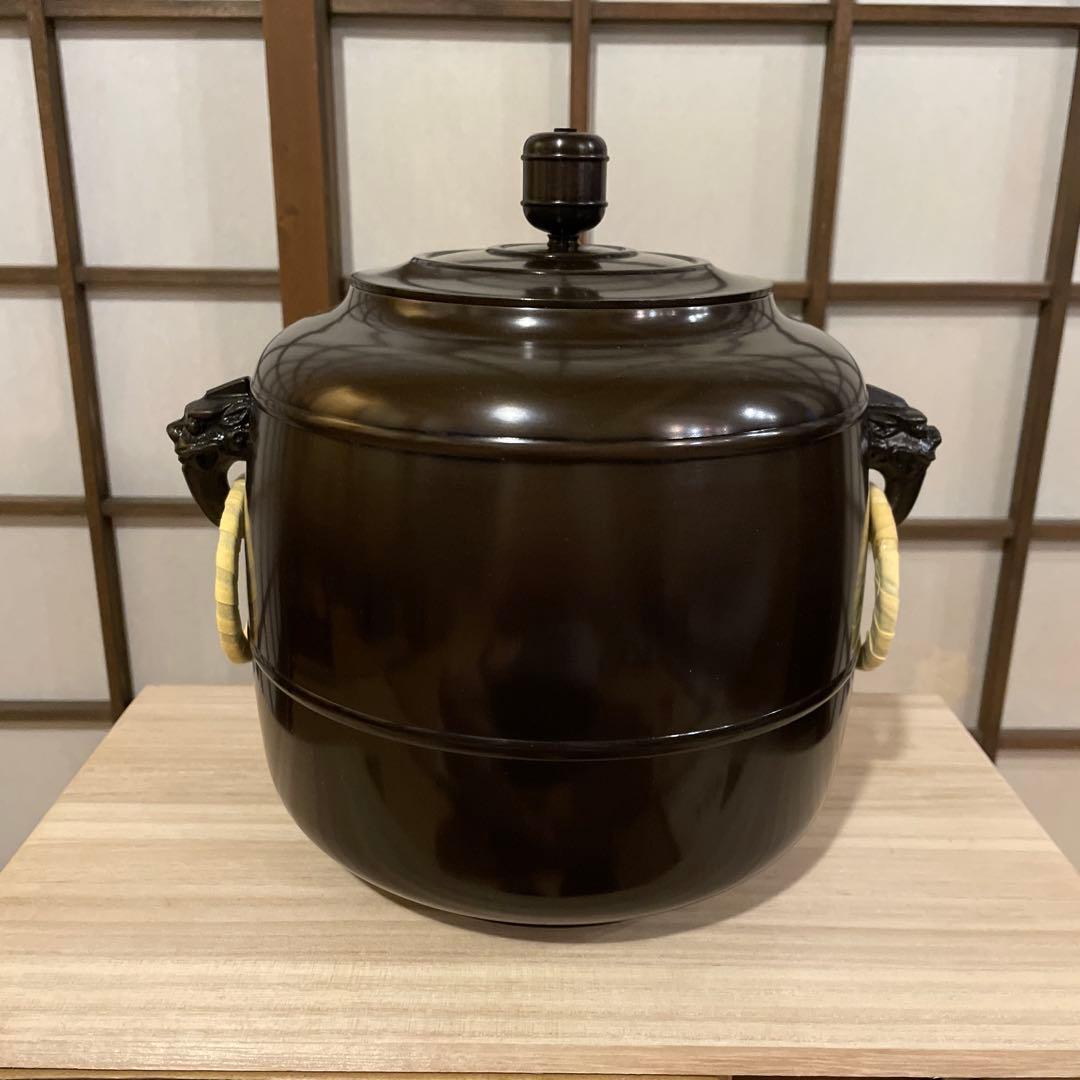 茶道具 鋳造師『金谷浄雲』(造)の利休型【唐銅 皆具】共箱　※美品