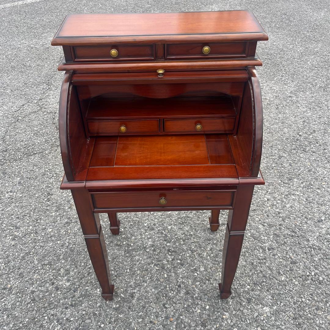 木製ライティングビューロー マホガニー　ダベンポートデスク　ダークブラウン