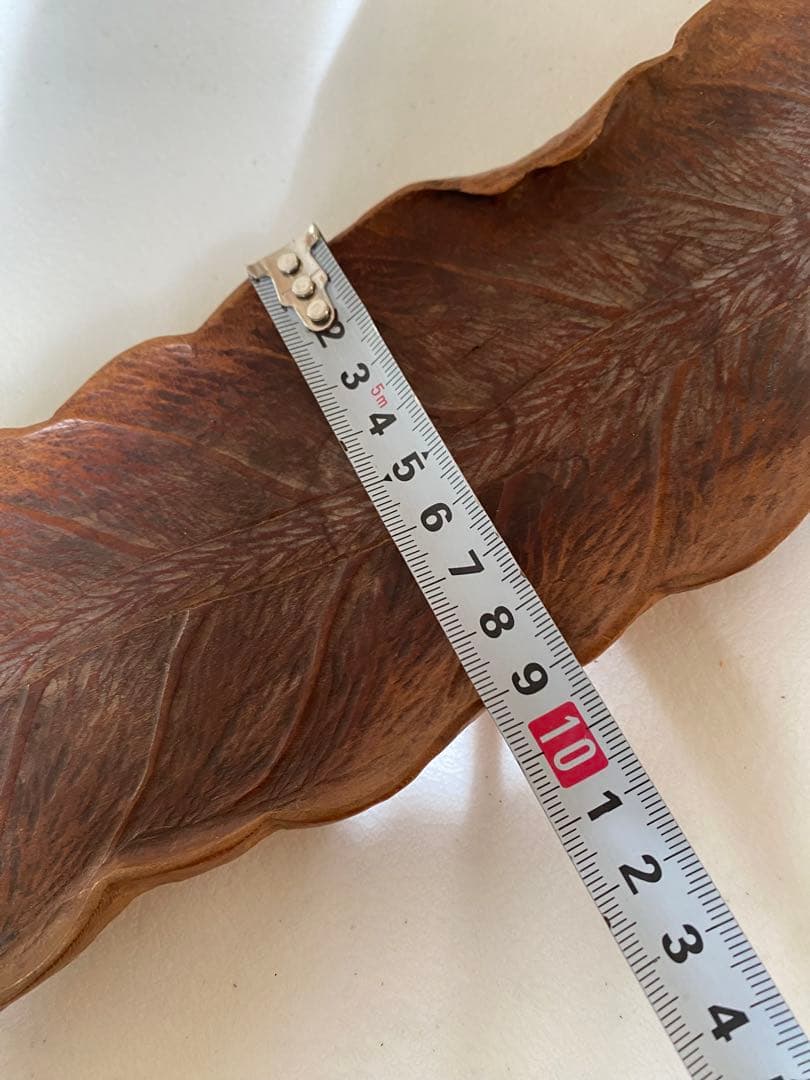 煎茶盆　木彫　在銘　葉盆　煎茶道具　茶道具