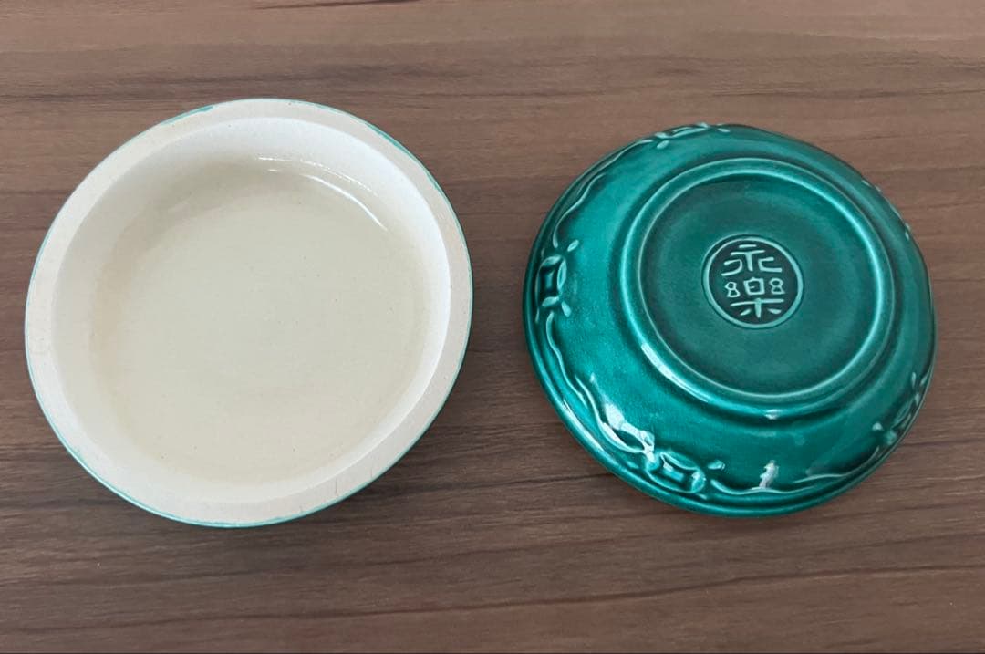 永楽 善五郎 交趾 羽衣 鳳凰紋 香合 美品 京焼 箱あり 縁起物