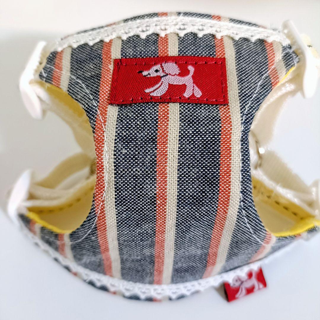小型犬用 ハーネス Sサイズ ハンドメイド デニムストライプ