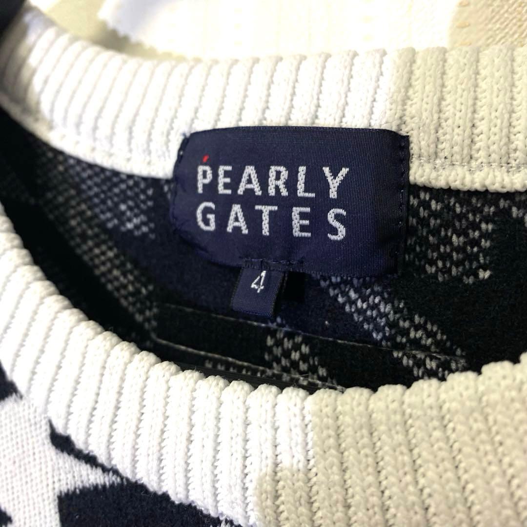 PEARLY GATES パーリーゲイツ 千鳥柄 ウール混 ニット 4