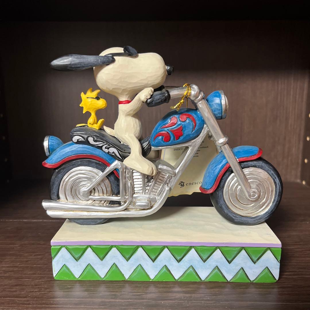 ジムショア Jim Shore スヌーピー&ウッドストック バイク フィギュア