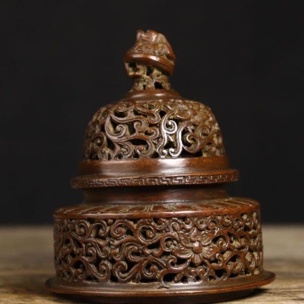 兽耳缠枝莲三足薰炉 招财炉 集财香炉 重工 希少 工芸品 美術品 置物