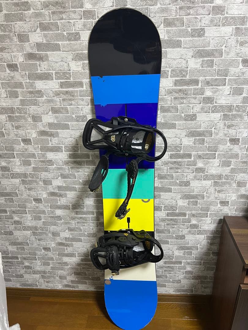 マルチカラー スノーボード ビンディング付き