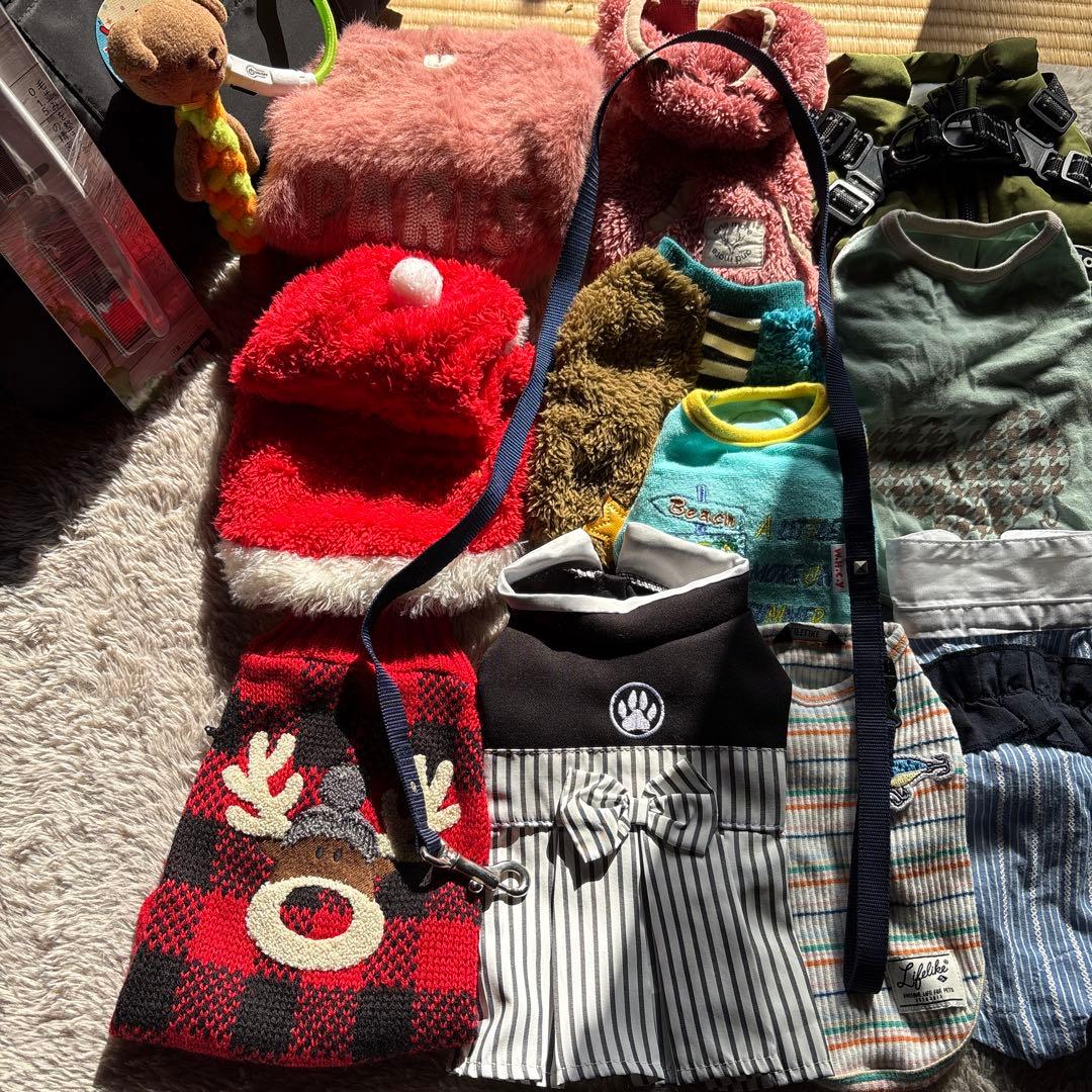 ペット服いぬsssからssおまとめ20点（カバン、リード、光首輪、オモチャ）付