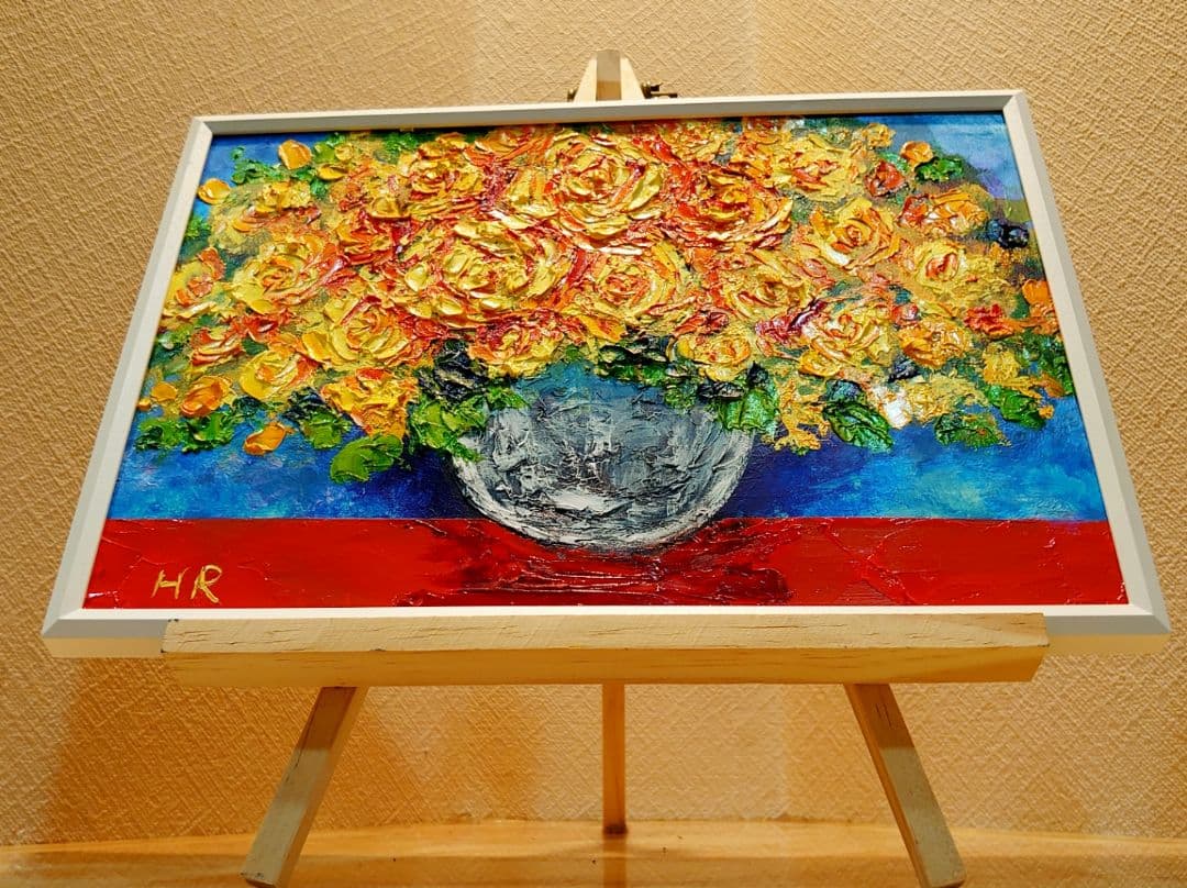 油絵 絵画【黄色花】