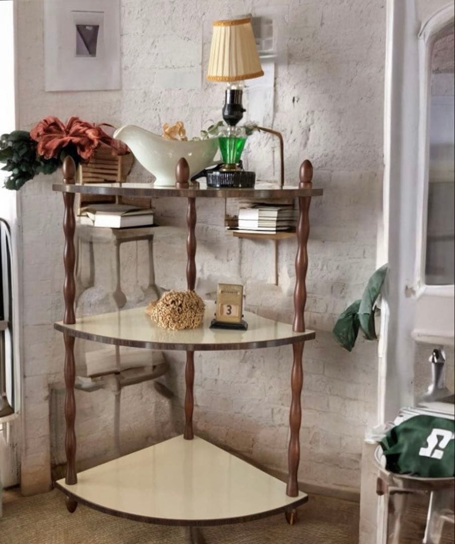 珍品‼️ ヴィンテージ　リバーシブル　コーナーラック ブラウン　＆　ホワイト