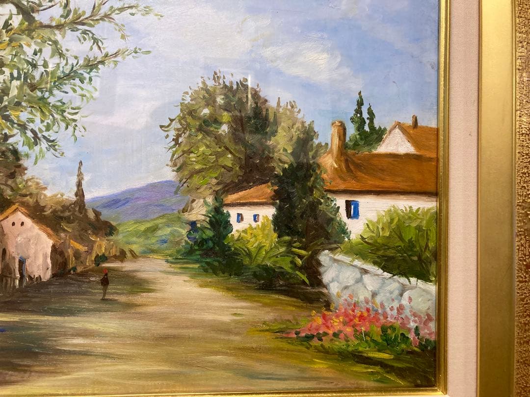 油彩　油絵　プロバンス風景　<神戸佳子> 美術年鑑掲載作家　直筆サイン　Ｆ６号