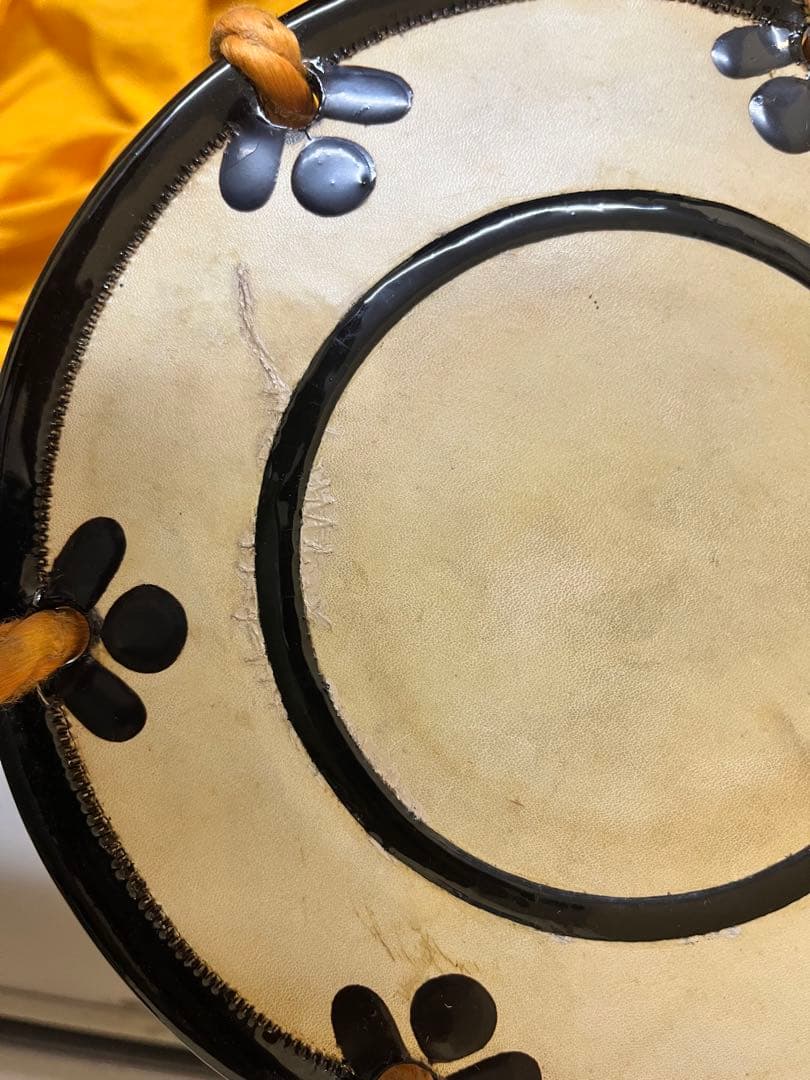 蒔絵締太鼓 漆塗り 和楽器 装飾用 インテリア 和風 小鼓 置物 漆塗り 金装飾