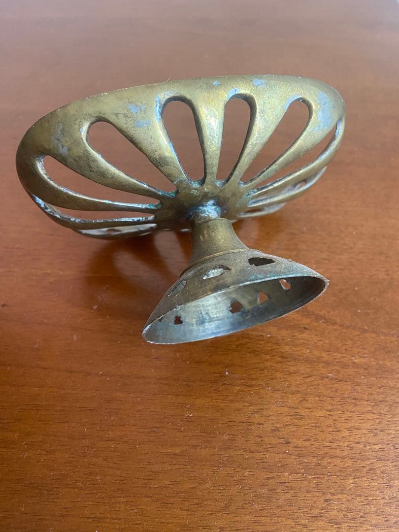 仏1920s 真鍮透かし台座皿 初期デコ