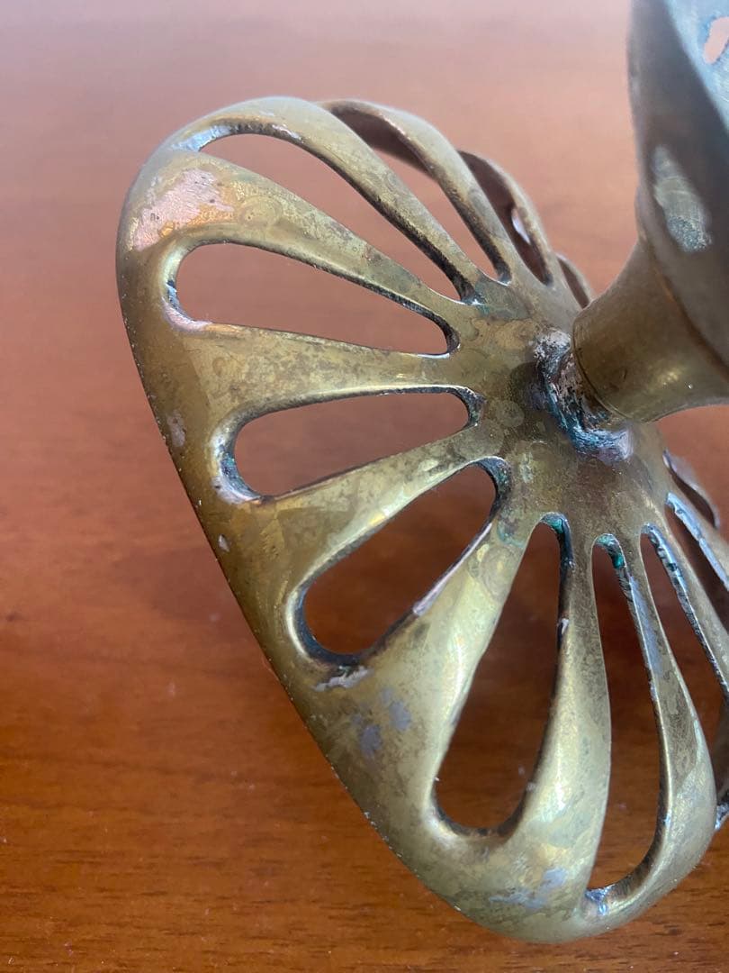 仏1920s 真鍮透かし台座皿 初期デコ