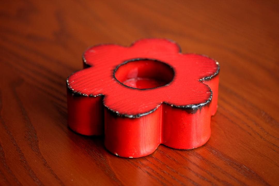 Lisa Larson リサラーソン キャンドルスタンド 赤 3