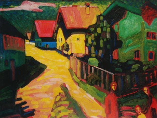 カンディンスキー、「女たちのいるムルナウの通り」、希少な画集より