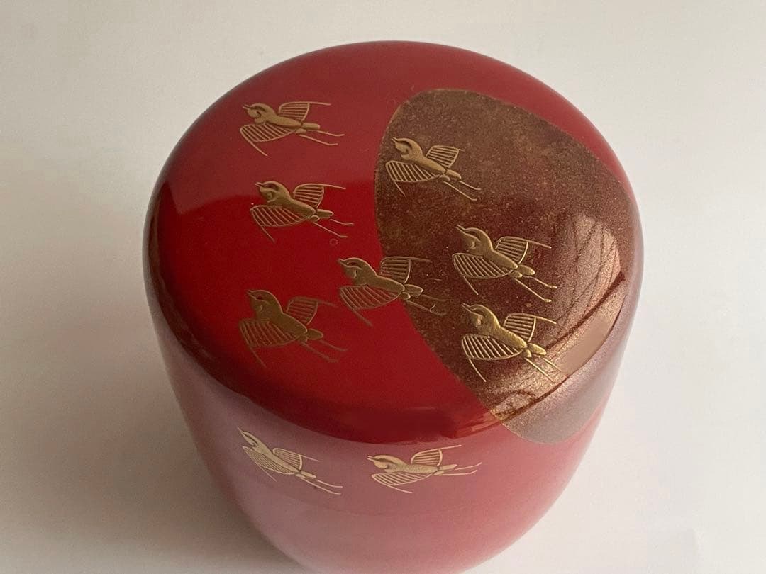 茶道具　三代　清石　川谷内正廣　月と千鳥棗　共箱