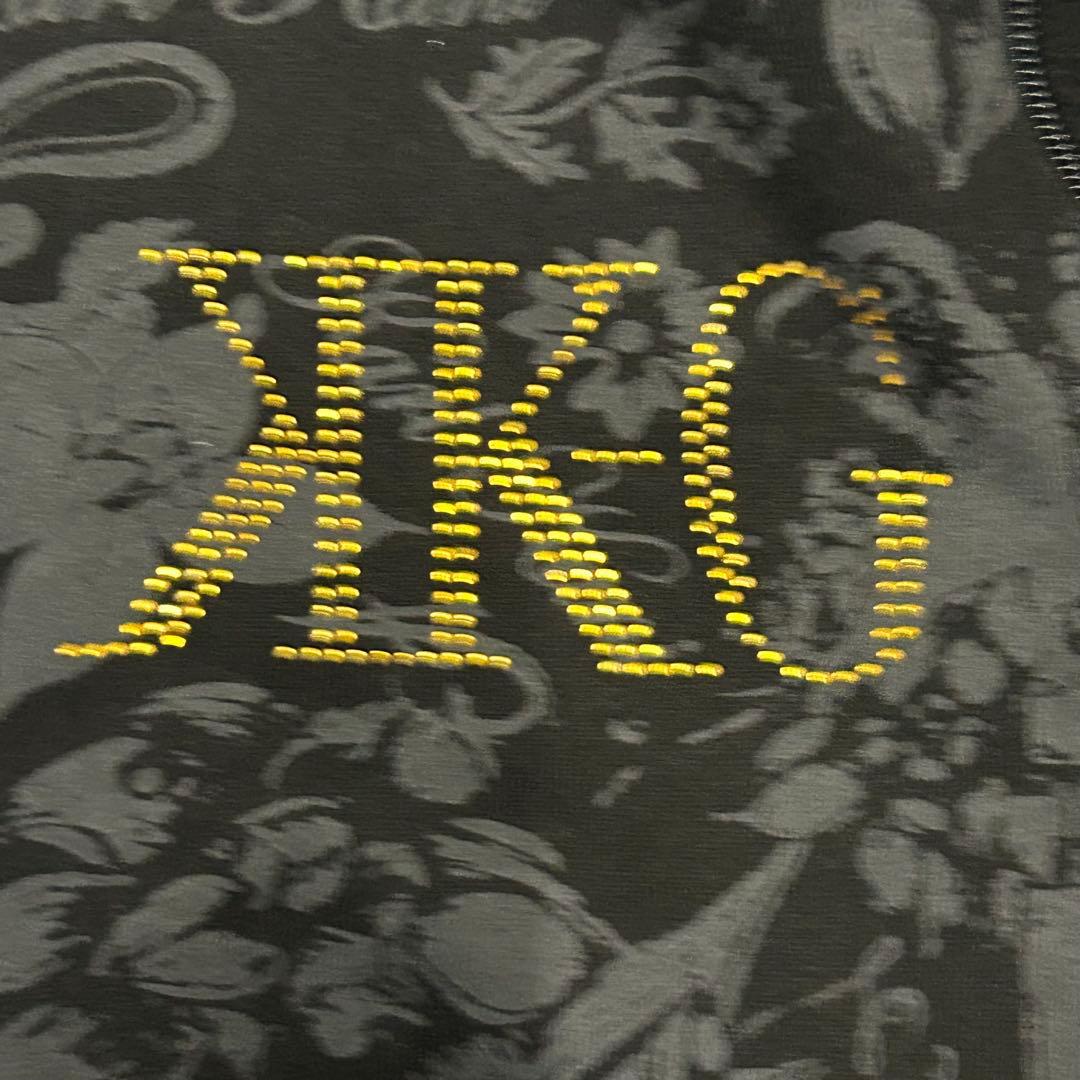 カールカナイ ゴルフ 総柄 刺繍 プリント ペイズリー スウェット ハーフジップ