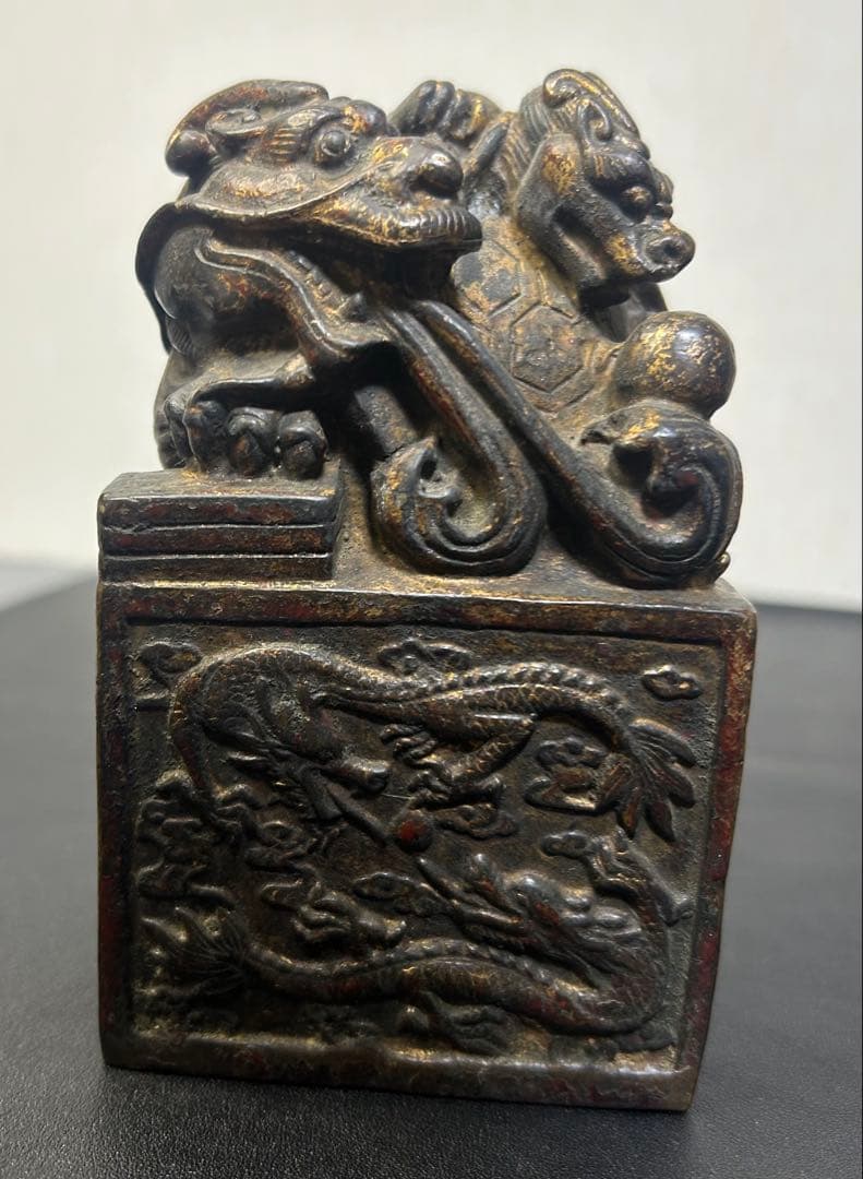 龍亀獣印印章　皇帝、権力、旧家蔵出し、骨董品、縁起物、風水、お守り、金運