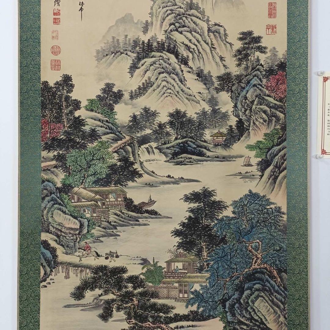 郎世宁 江山勝覧図 三尺中堂 掛け軸　中国山水画　宣紙