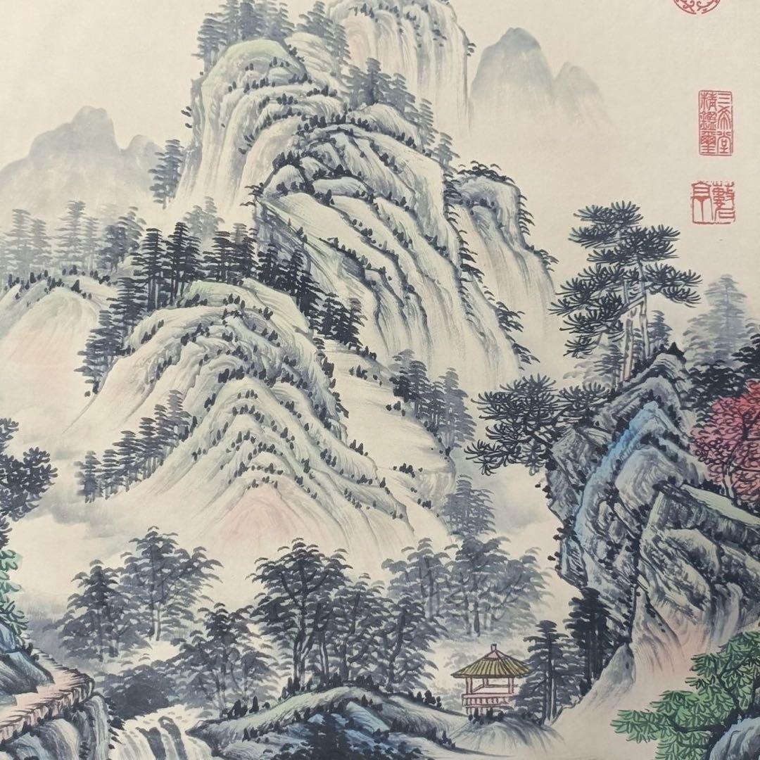 郎世宁 江山勝覧図 三尺中堂 掛け軸　中国山水画　宣紙