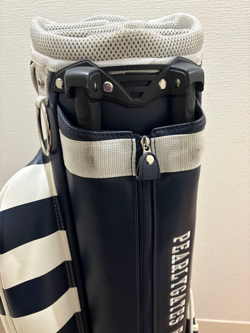 【人気・希少】パーリーゲイツ スタンド式 キャディバッグ ボーダー柄 ネイビー