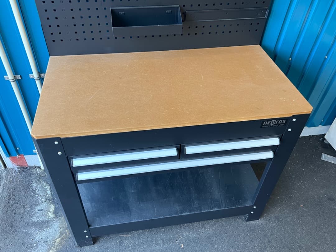 【引き取り希望】 KIKAIYA ワークテーブル バックボード付 作業台