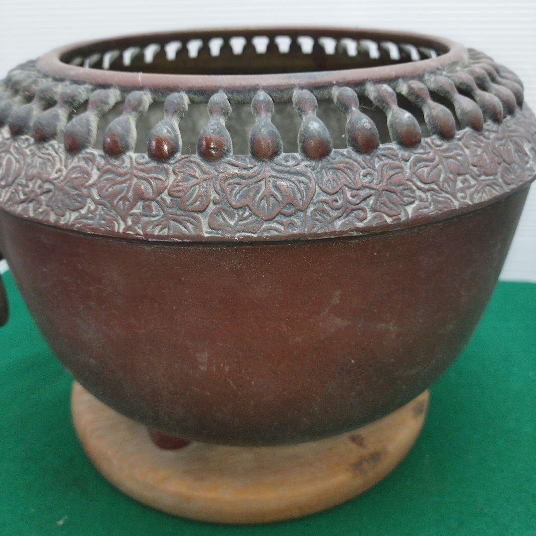 銅製火鉢 時代物 古民具 古道具 瓢箪 ひょうたん 透かし 火鉢 アンティーク