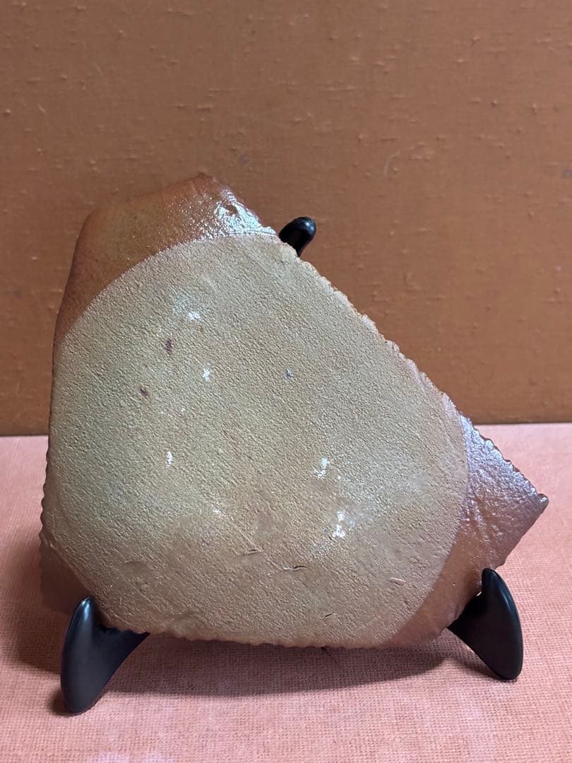 やまちゃん河井寛次郎作鉄黒釉朽葉形皿　検豊穣の森