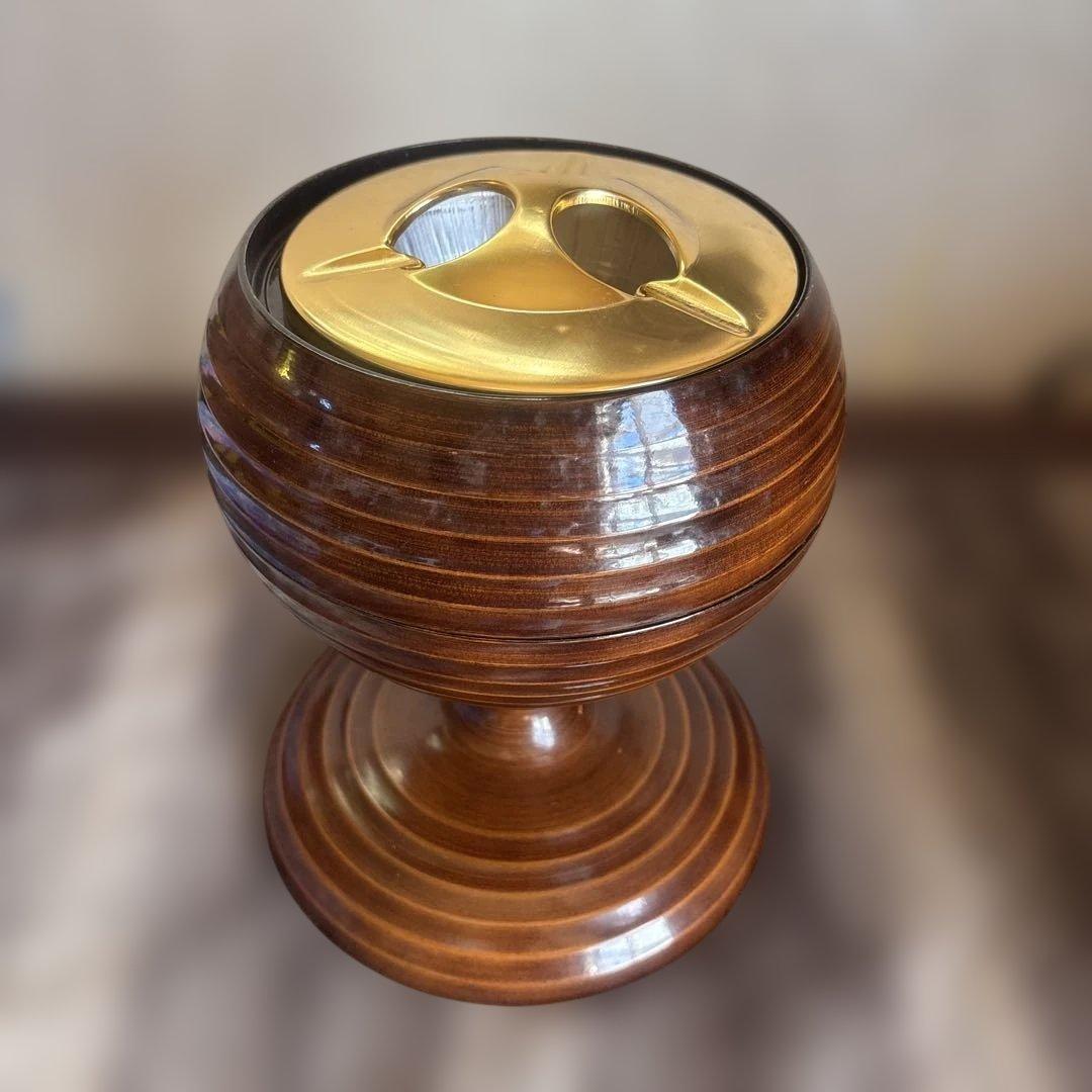 灰皿　木目調　アンティーク　未使用