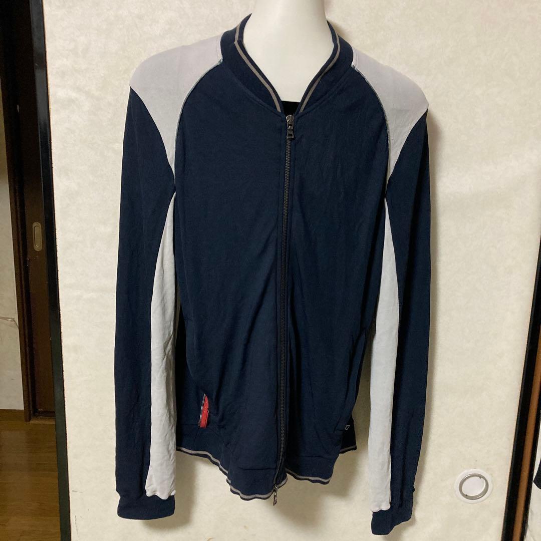 PRADA ジップアップジャケット ネイビー/ホワイト