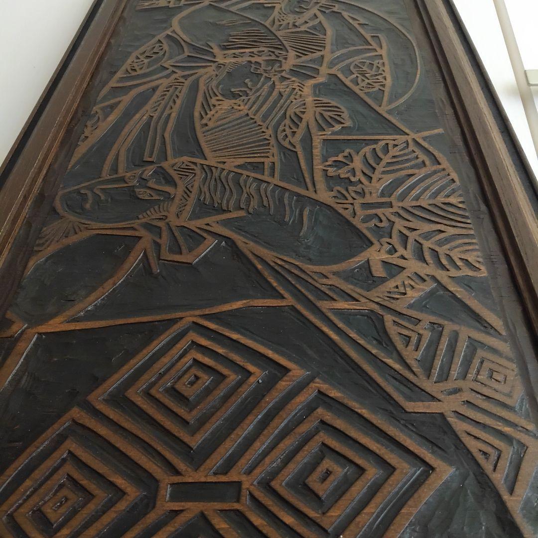 クリフトン·カーフ　希少　モノクロ版画と版木の2点セット