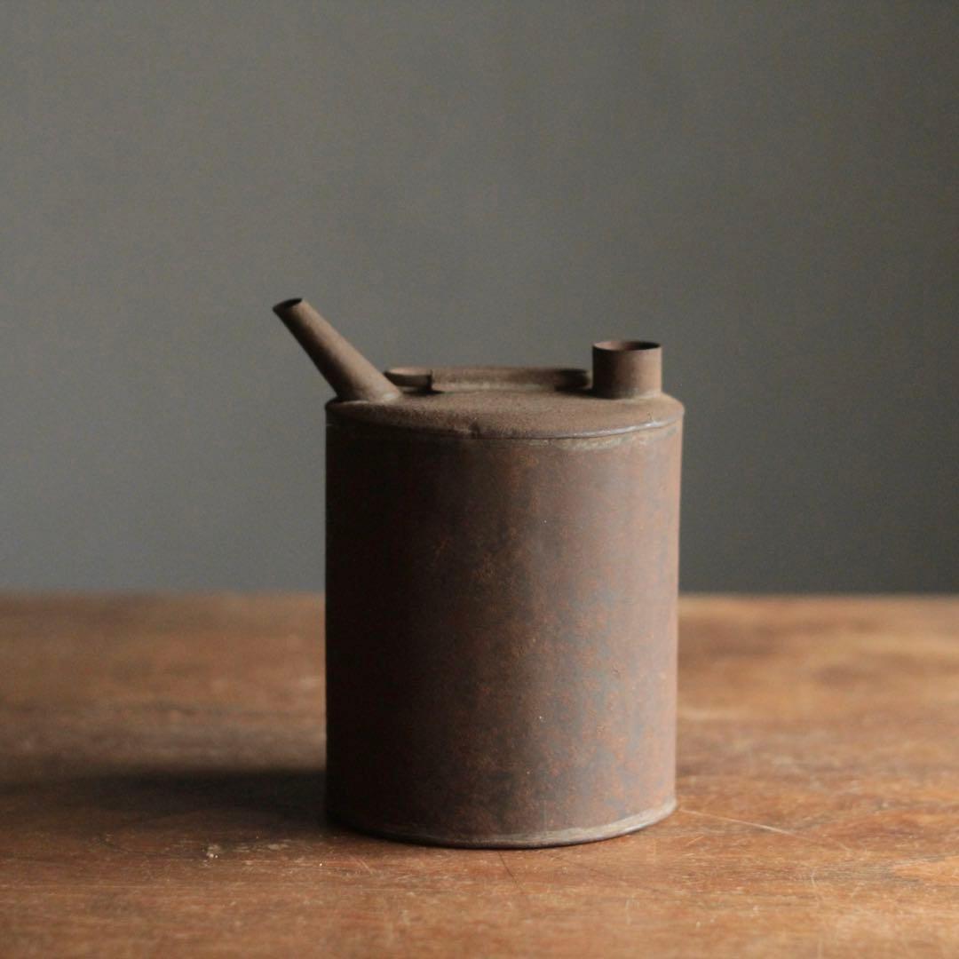 鉄あるいはブリキ 水差し 花入 花器 注器 古道具 アンティーク オブジェ