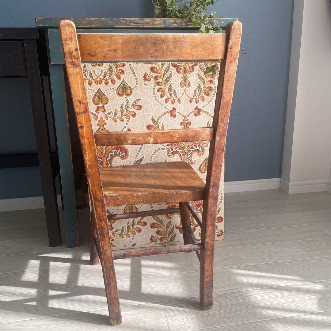 アンティーク/イギリス製/子供用/椅子/木製