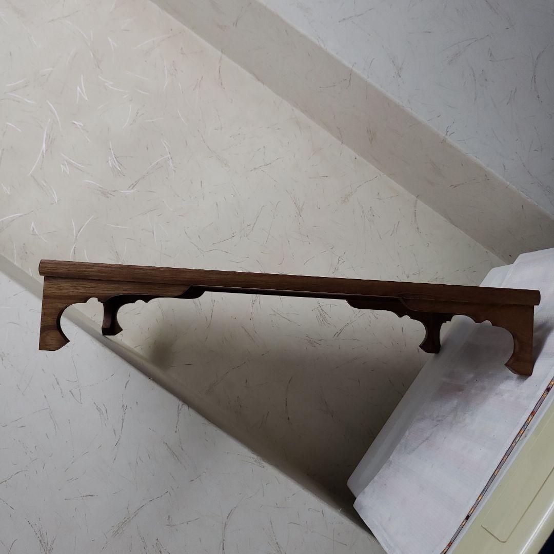 蔵出し特価　本欅無垢材　花台　艶消し ５９×３５×１０cm