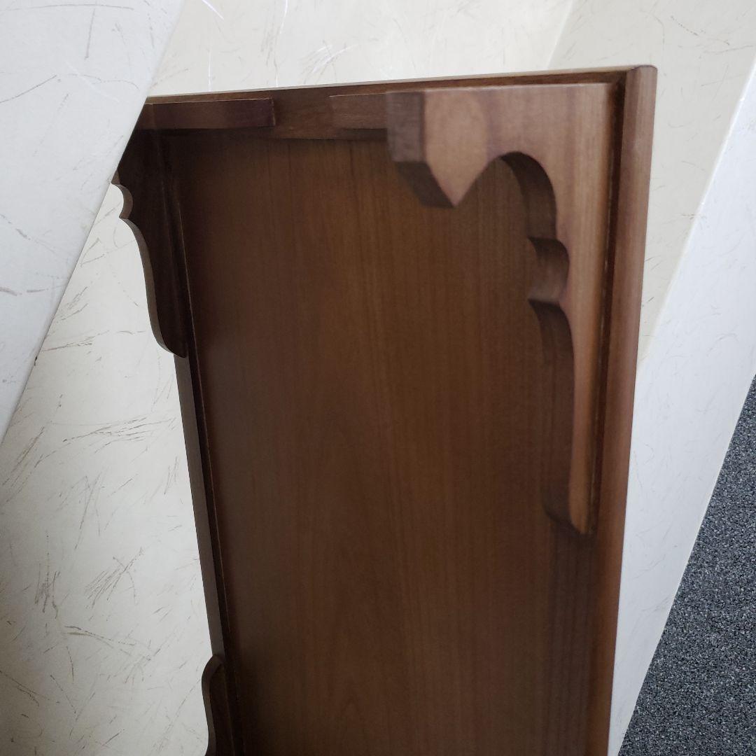 蔵出し特価　本欅無垢材　花台　艶消し ５９×３５×１０cm