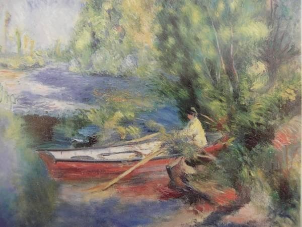 ルノワール、水辺にて、希少画集画、新品高級額、額装付、状態良好