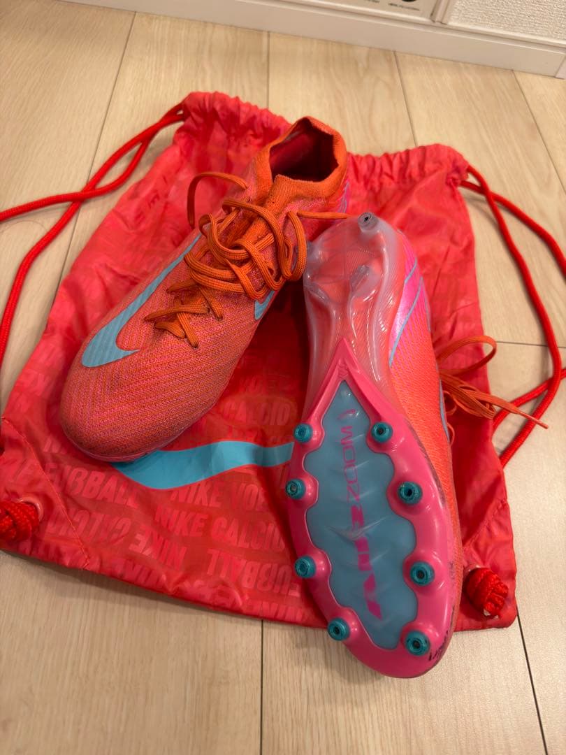 Nike サッカーシューズ オレンジ/ブルー 収納バッグ付き