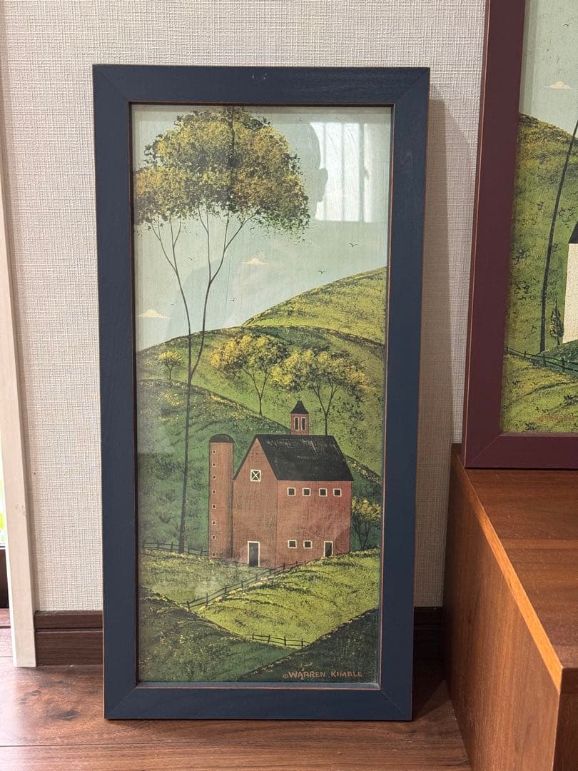 カントリー雑貨　ウォーレン・キンブル 風景画2点 木製額 ＋1点