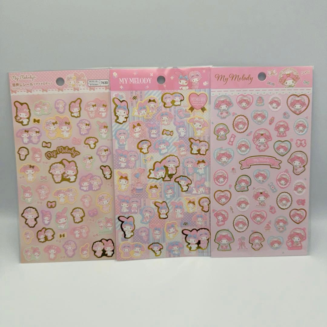 サンリオ　ぷくっとシール　フレークシール　箔押しシール　53種　シールまとめ売り
