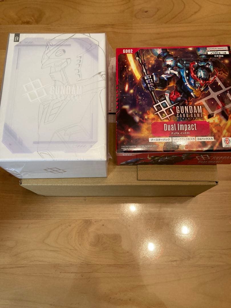 ①ガンダムカード リミテッドBOX Ver.β ②dual impact 未開封