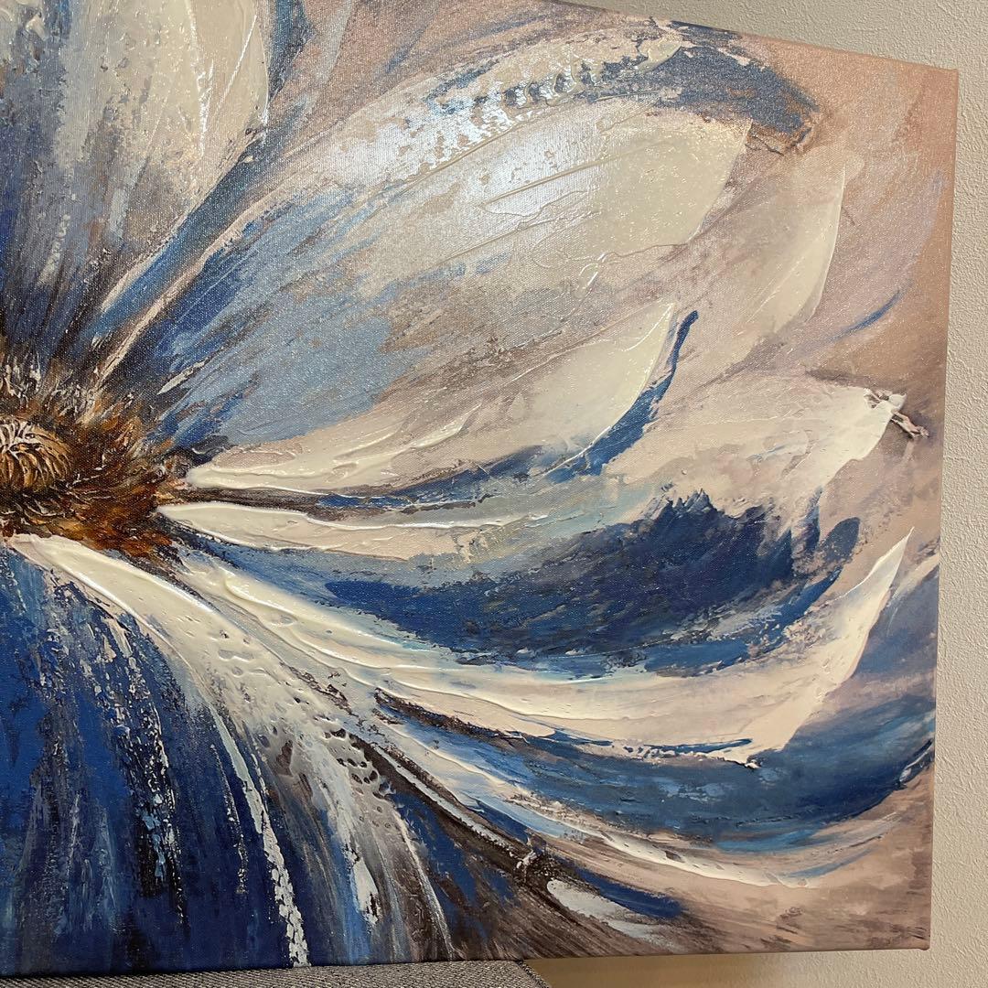 北欧 インテリア　キャンバス　アート　花　ホテル モダン　抽象　ブルー