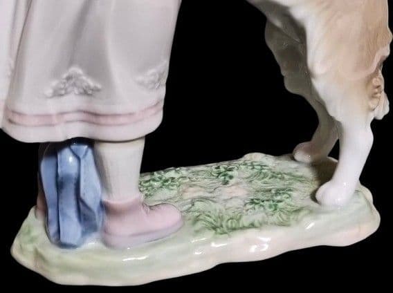 極美 LLADRO リヤドロ 待ってたよ！ 犬と少女 西洋陶磁 陶芸 2002年