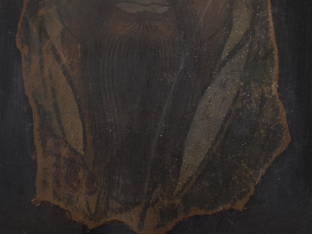 骨董市掘り出し品 中国唐時代　敦煌莫高窟壁画 彩絵　人物像 AK1944A7-2